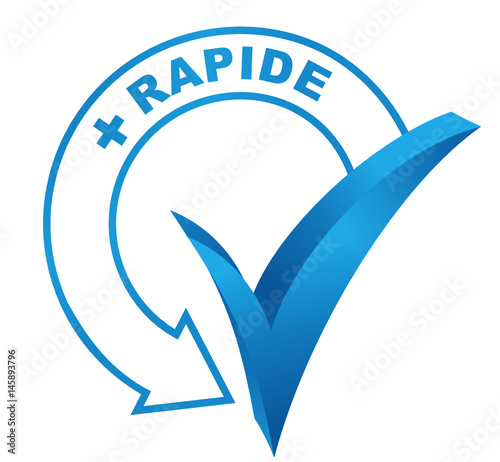 plus rapide sur symbole validé bleu