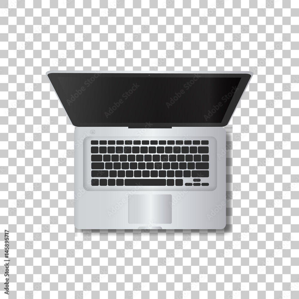 Laptop without screen on transparent background. Stock Vector | Adobe Stock