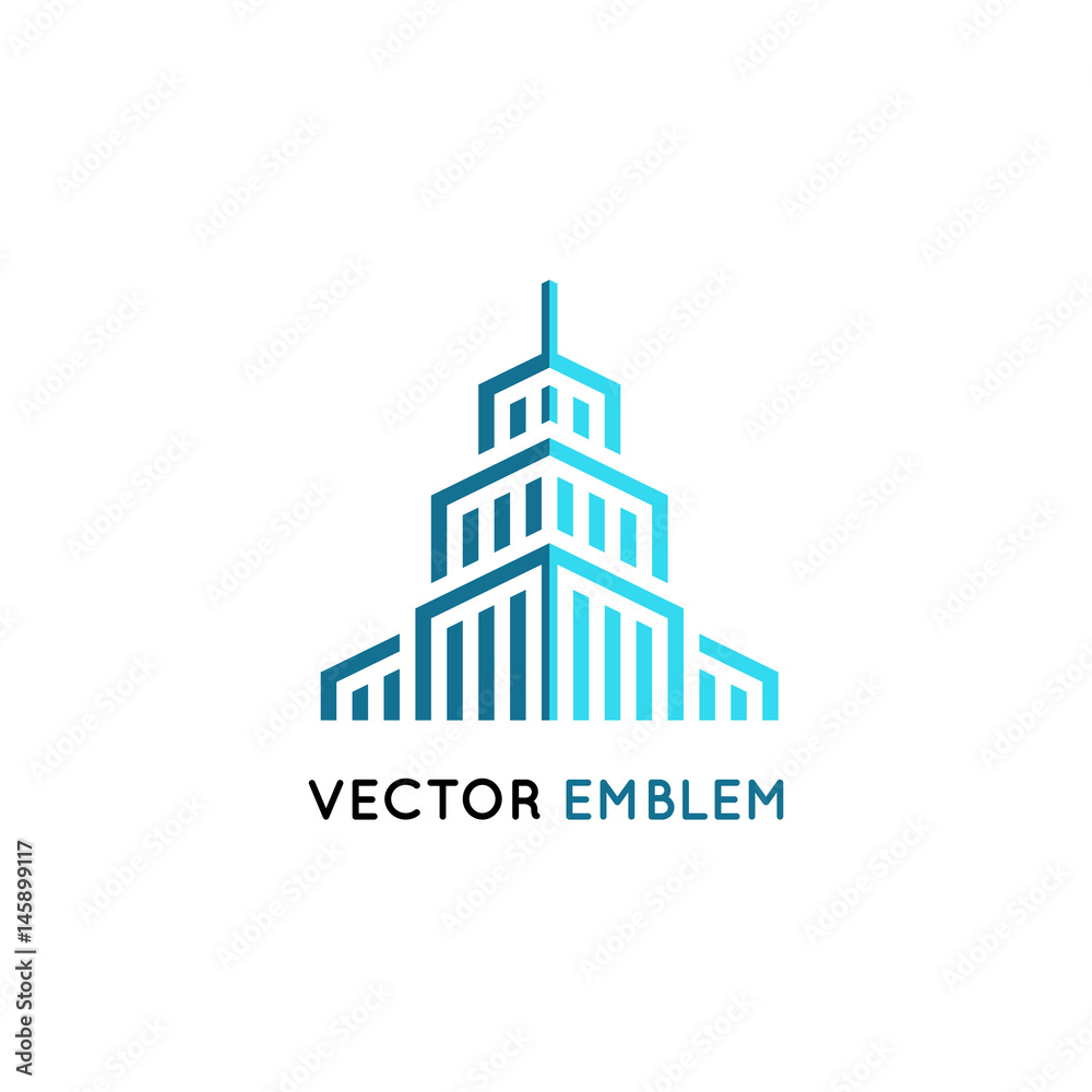 Vector  architecture and building sign - skyscraper illustration