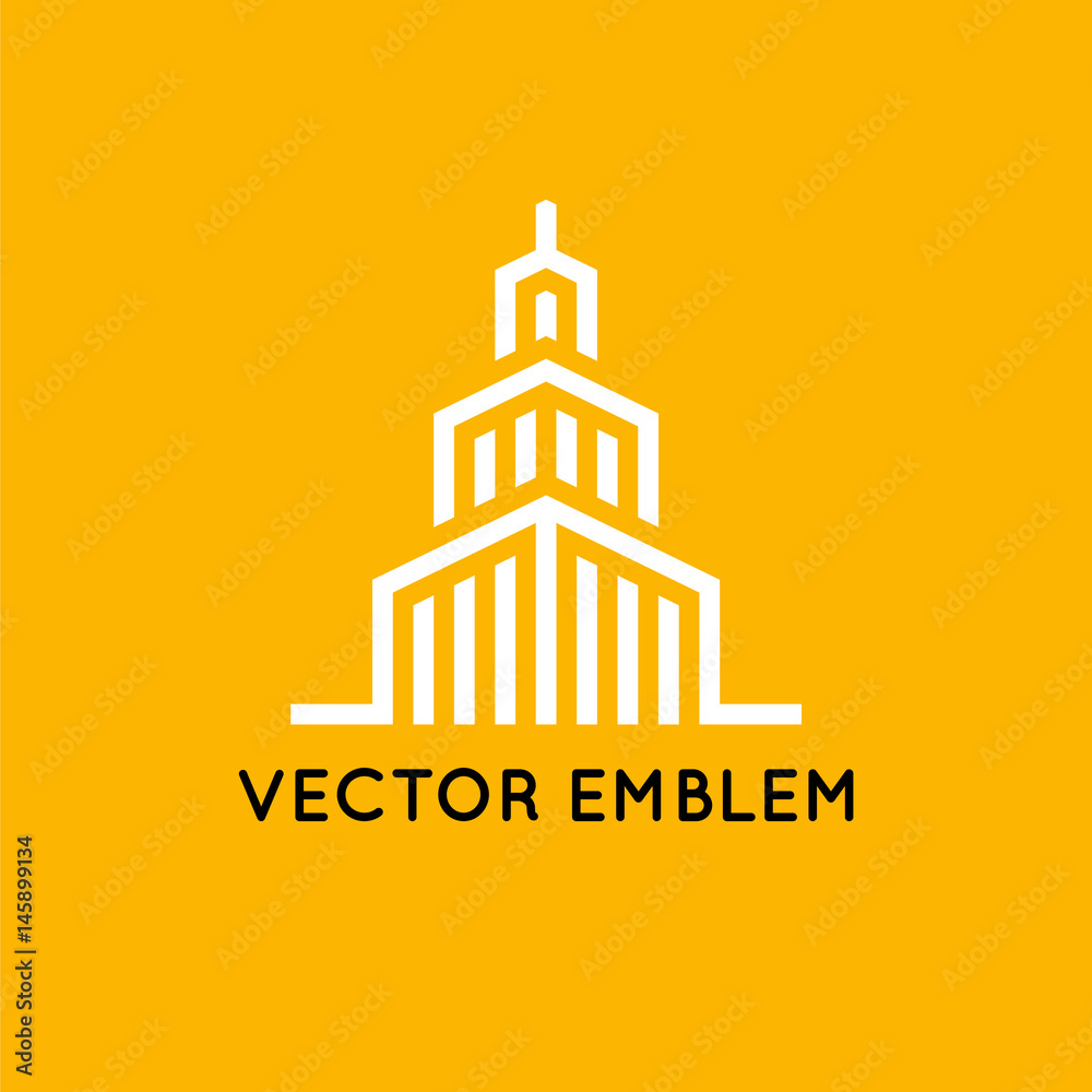 Naklejka premium Vector logo design template - architecture and building sign