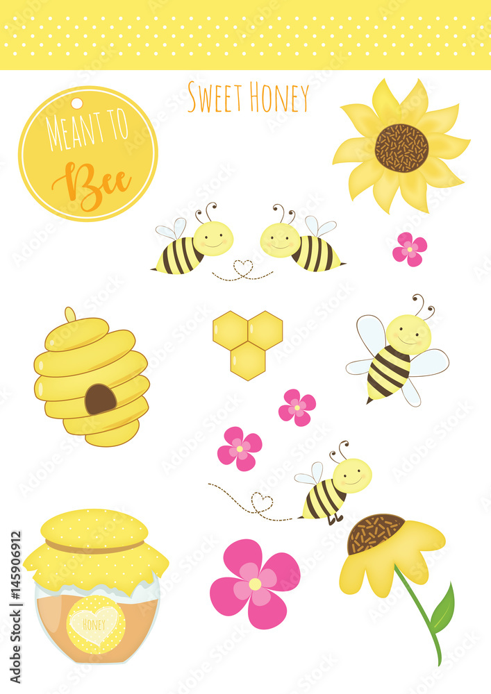 bee and honey elements