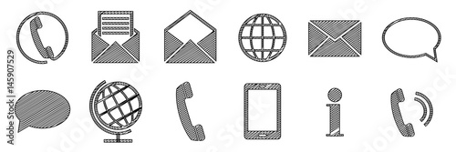 contact us scribble icons