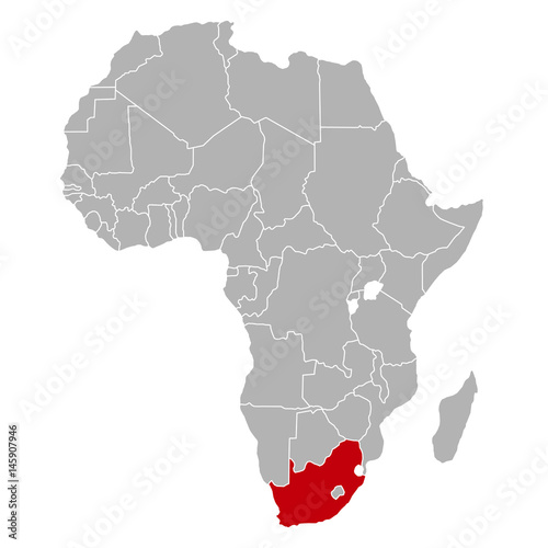 Südafrika auf Afrika Karte photo