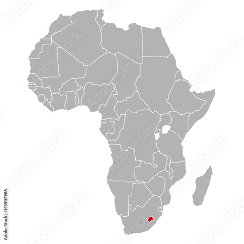 Lesotho auf Afrika Karte