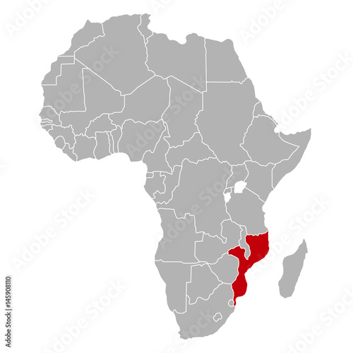 Mosambik auf Afrika KArte