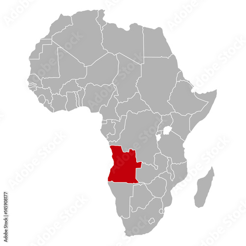Angola auf Afrika Karte