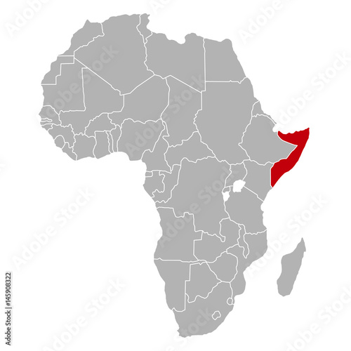 Somalia auf Afrika Karte