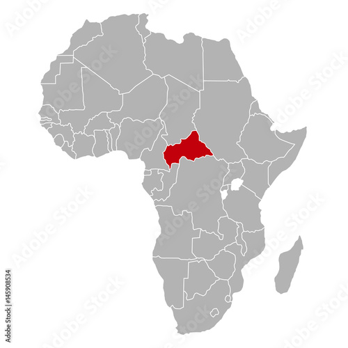Zentralafrikanische Republik auf Afrika Karte