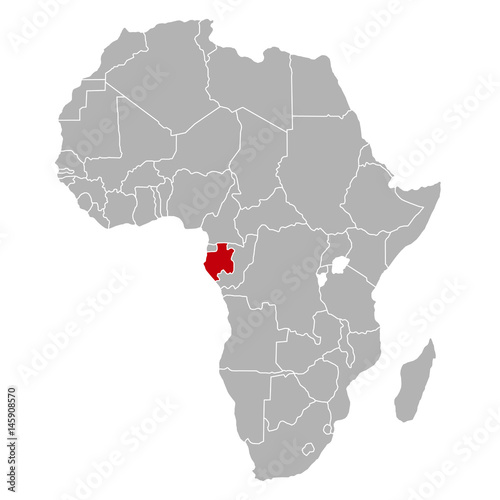 Gabun auf Afrika Karte