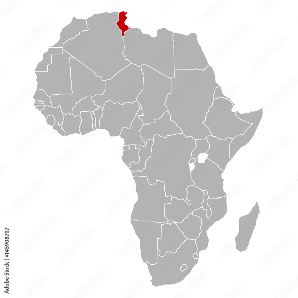 Tunesien auf Afrika Karte