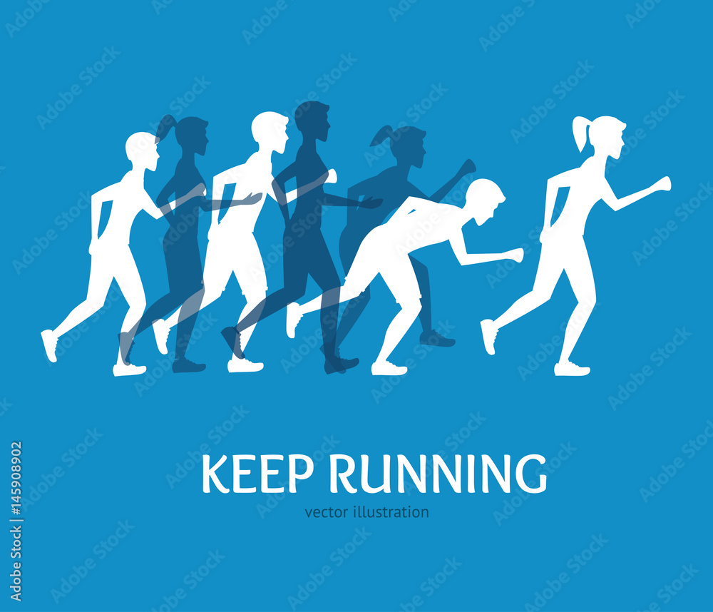 Keep Running Card. Vector Keep Running Card. Vector