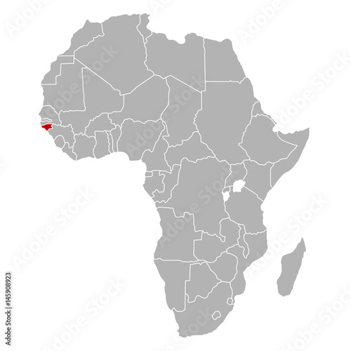 Guinea-Bissau auf Afrika Karte