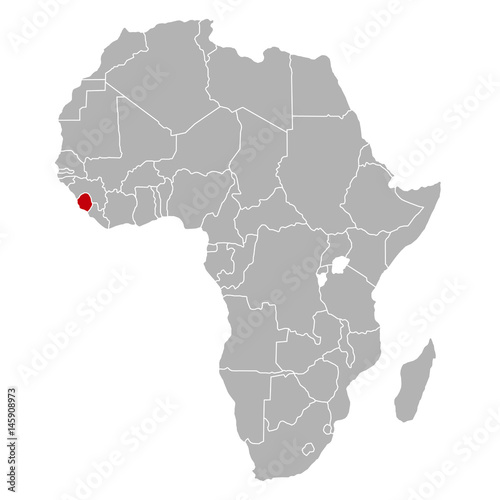 Canvas Print Sierre Leone auf Afrika Karte