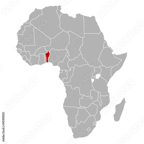 Benin auf Afrika Karte