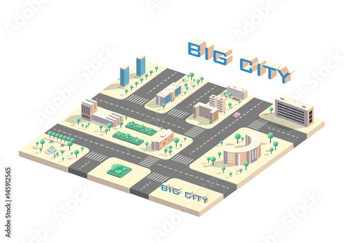 Isometric city map