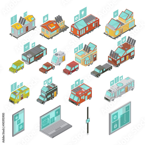 Mobile Homes Isometric Set