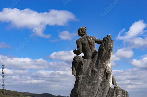 Schloss Dhaun castle. Statue Prometheus of 1888 by Prof. Robert Cauer the Younger photo
