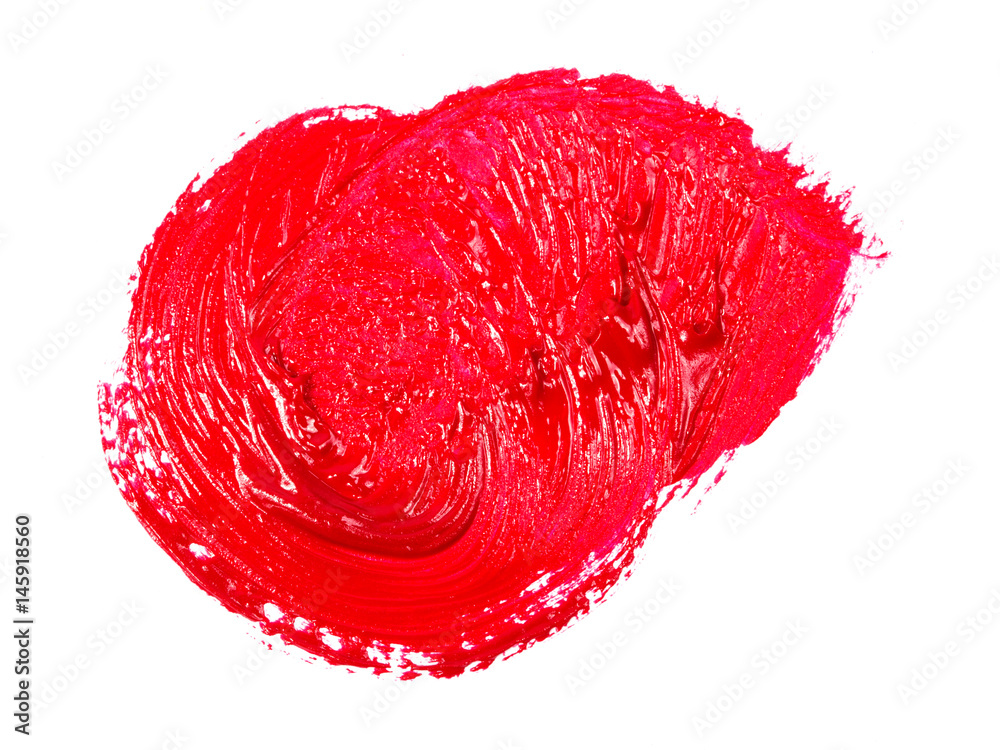 Stain of oil red paint on white background Stain of oil red paint on white background