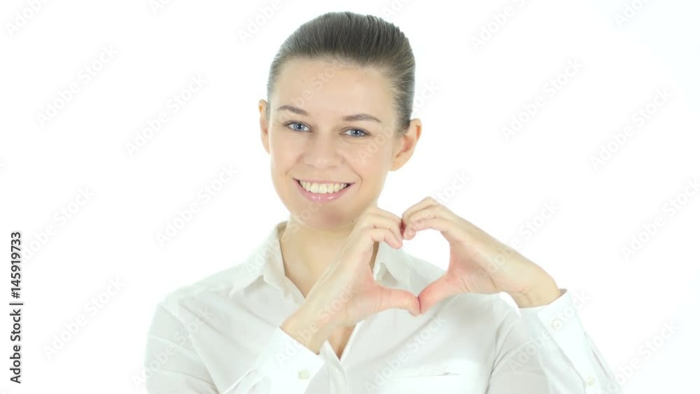 Heart Shape for Love by Woman, White Background Heart Shape for Love by Woman, White Background
