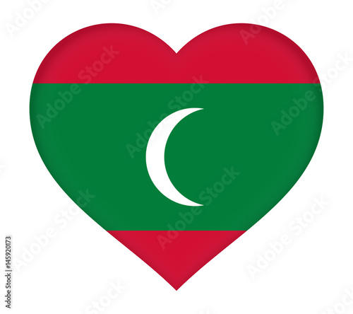 Flag of the Maldives in the shape of a heart