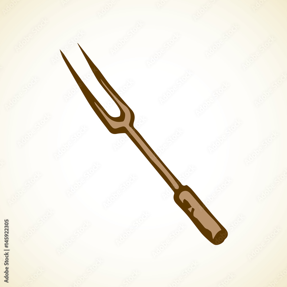 Fork for a barbecue. Vector drawing Fork for a barbecue. Vector drawing