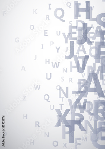 Vector abstract alphabet background with flying letters