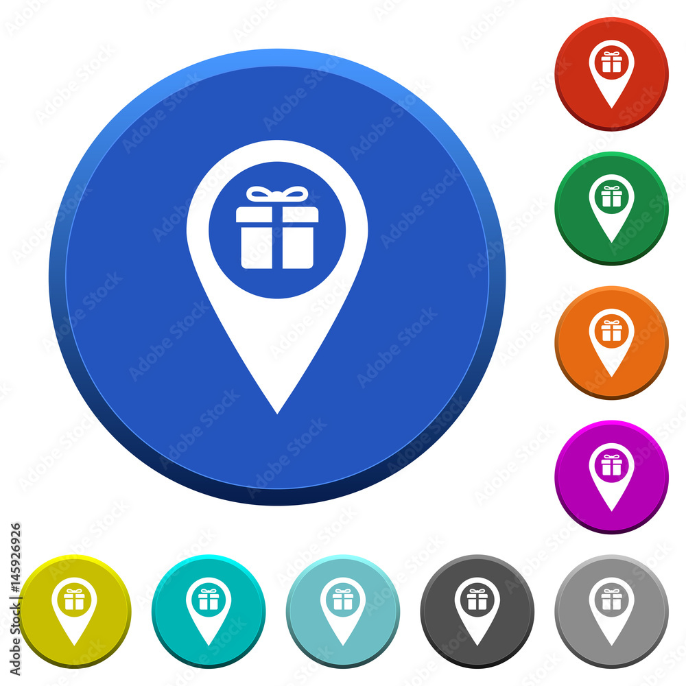 Gift shop GPS map location beveled buttons Gift shop GPS map location beveled buttons