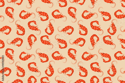 seamless pattern with shrimp