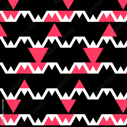 Mexican abstract pattern with black and pink colour  template for fabric design 