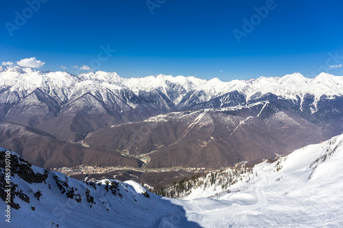 Scenery top view on winter mountains © idea_studio