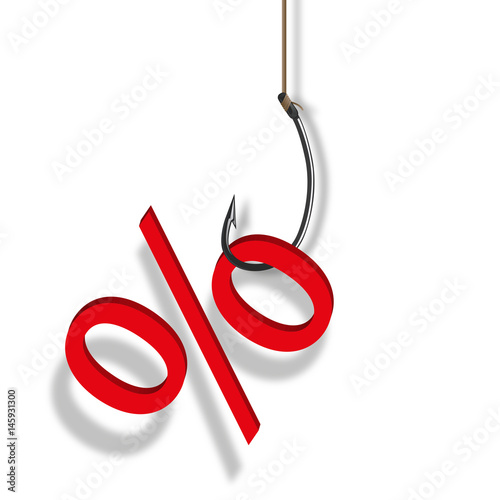 pourcentage - soldes - sondage - promo - bourse - hameçon - promotion