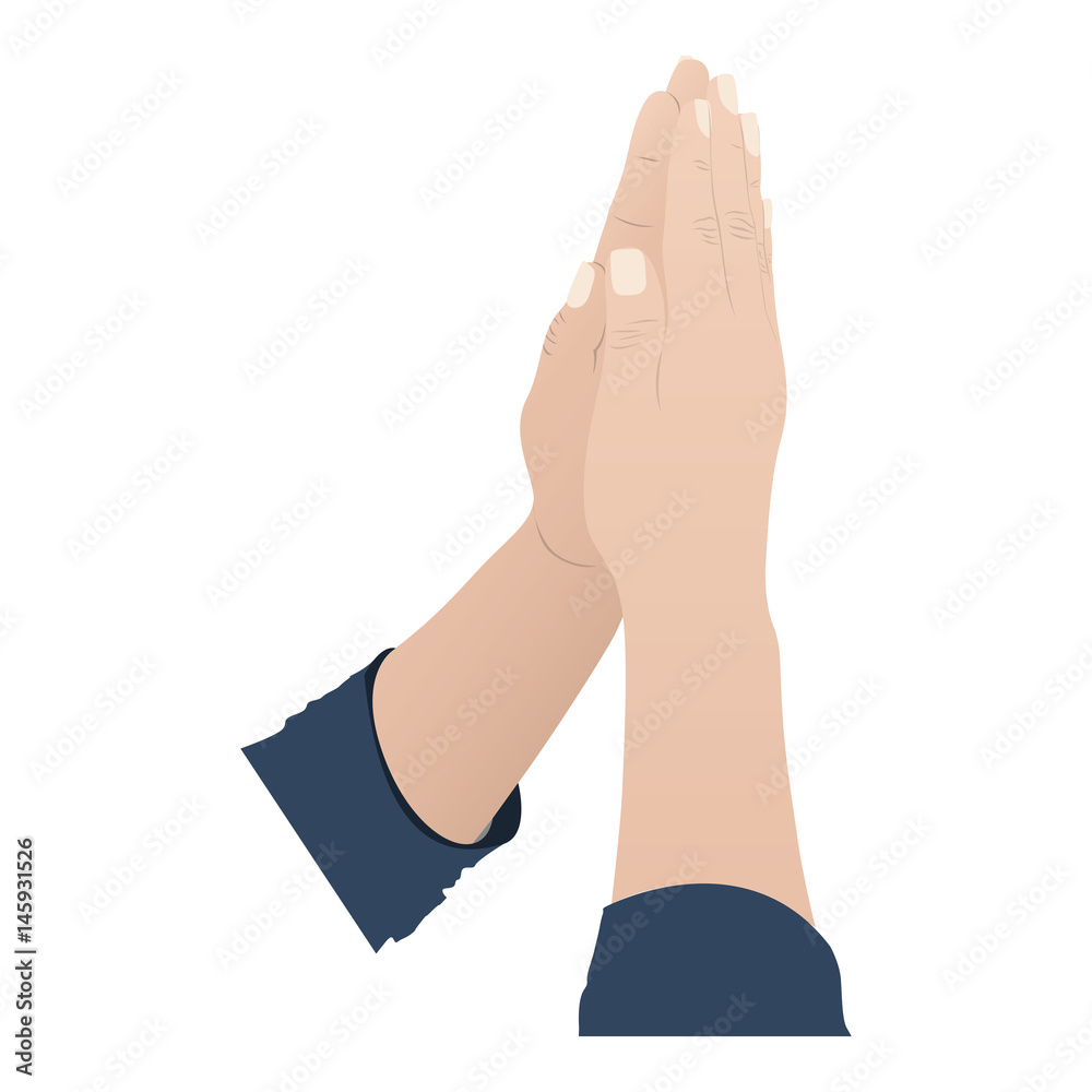 color silhouette of hands in position of pray in side view vector illustration color silhouette of hands in position of pray in side view vector illustration