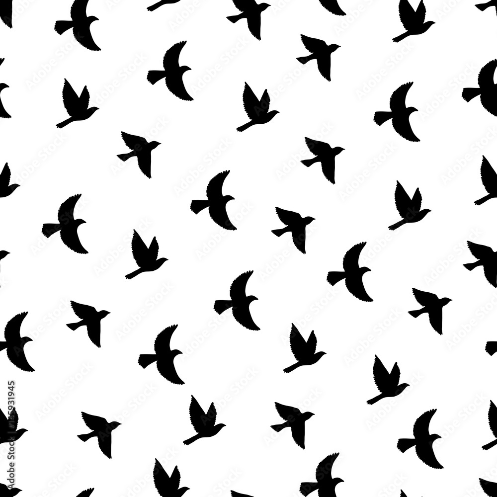 Flying birds seamless pattern. Flying birds seamless pattern.