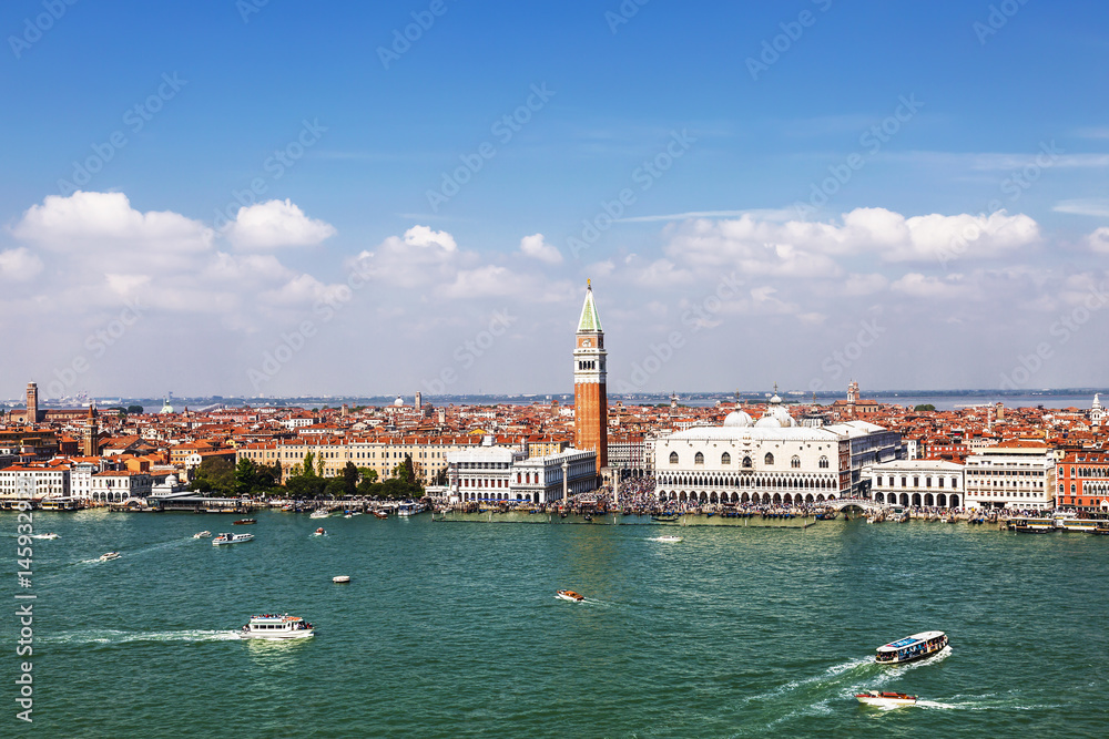 View from the top of Venice, St. Mark's Square and the lagoon