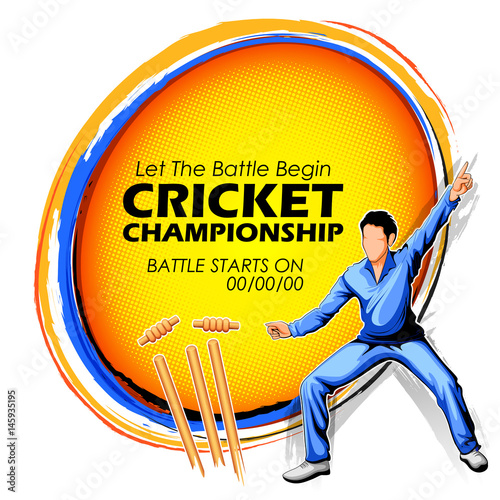 Player fielding in cricket championship sports