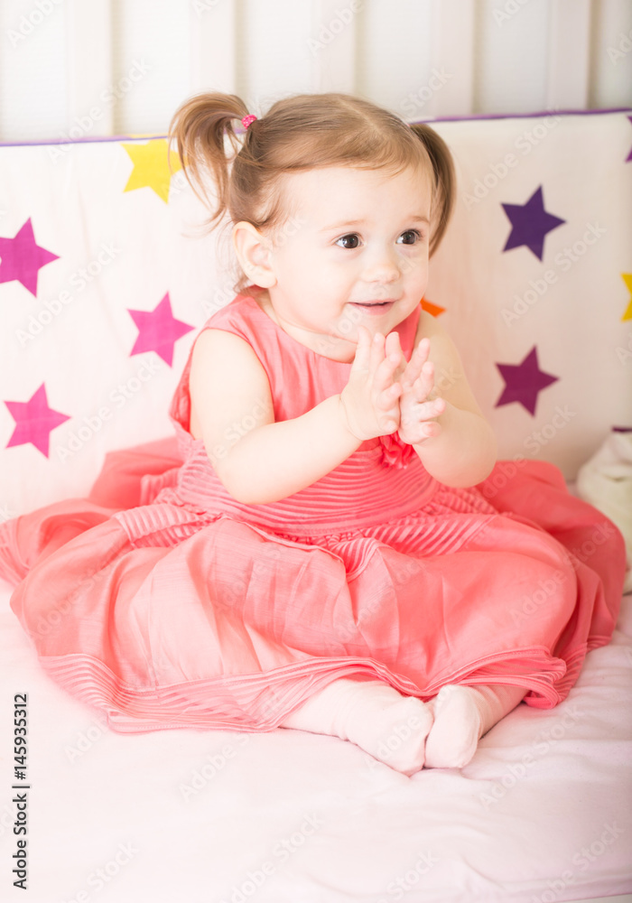 Clapping.Adorable little girl clapping Clapping.Adorable little girl clapping