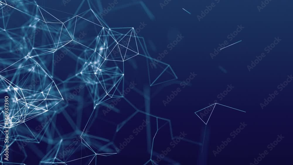 beautiful cg generated 3d seamless loop abstract background with geometry lines and dots