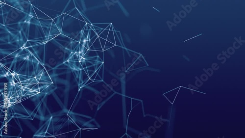 beautiful cg generated 3d seamless loop abstract background with geometry lines and dots