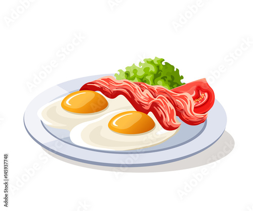 fried eggs with bacon