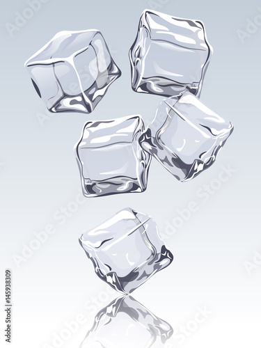falling ice cubes