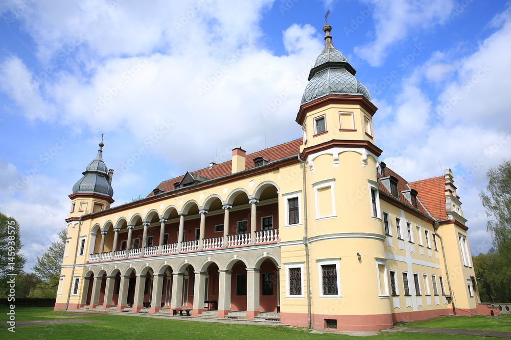 Obraz premium The historic Castle Krobielowice in Silesia, Poland