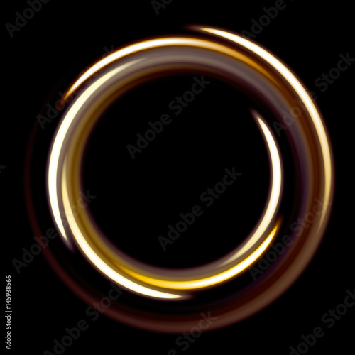 Dark template with golden circles spirals