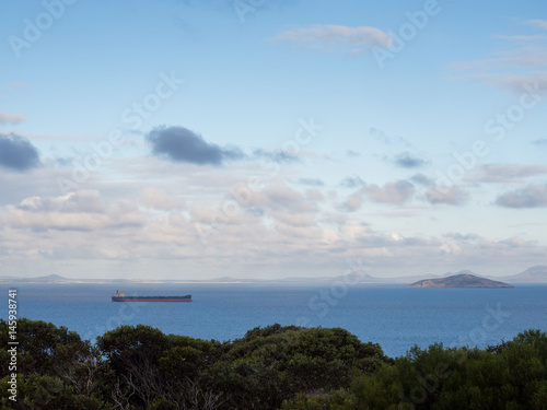 Cargo ship leaving Esperance Port, Western Australia