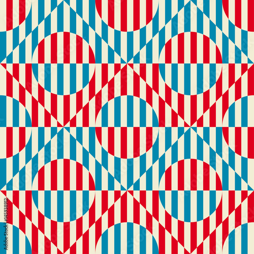 Seamless abstract pattern in constructivism soviet style. Vector vintage 20s geometric ornament