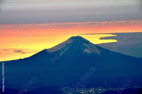 富士山上空から