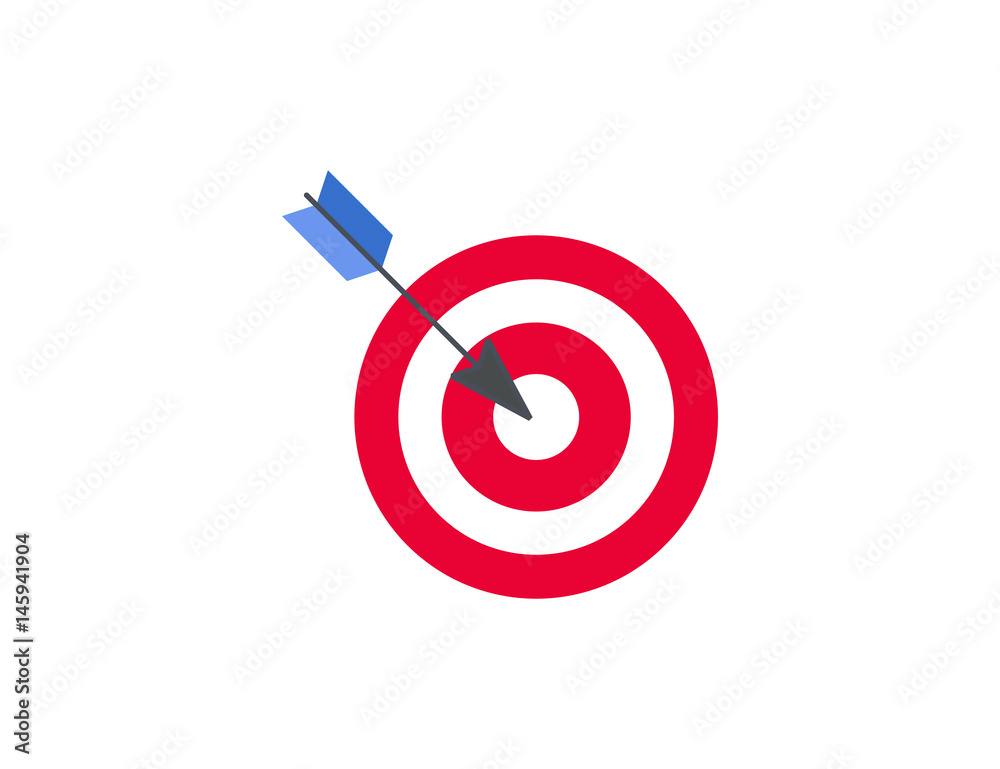 Flat vector goal marketing success target concept Flat vector goal marketing success target concept