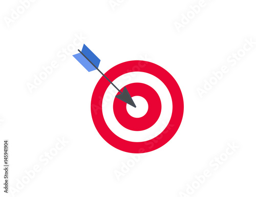 Flat vector goal marketing success target concept