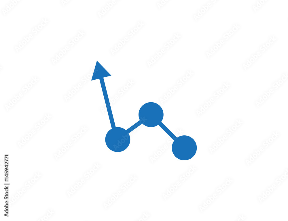 Flat vector web business graph up grow Flat vector web business graph up grow