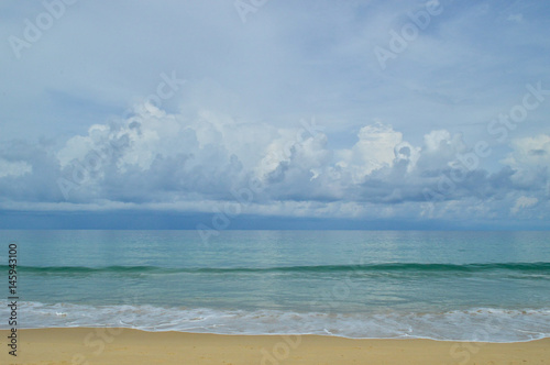 Sea beach with waves and Clouds_
