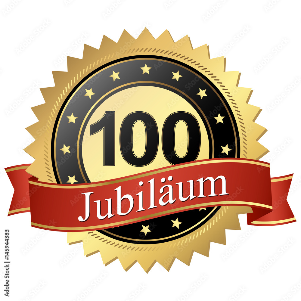 Jubilee button with banners german - Jubiläum 100 Jahre Jubilee button with banners german - Jubiläum 100 Jahre